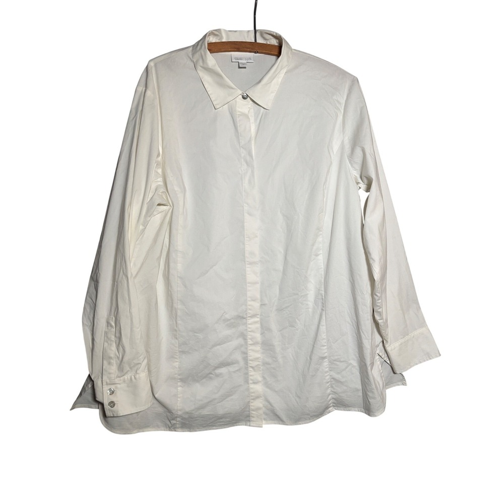 J. Jill 1X Shirt Collection Button Down Long Sleeve Cotton Blend Top Career Work